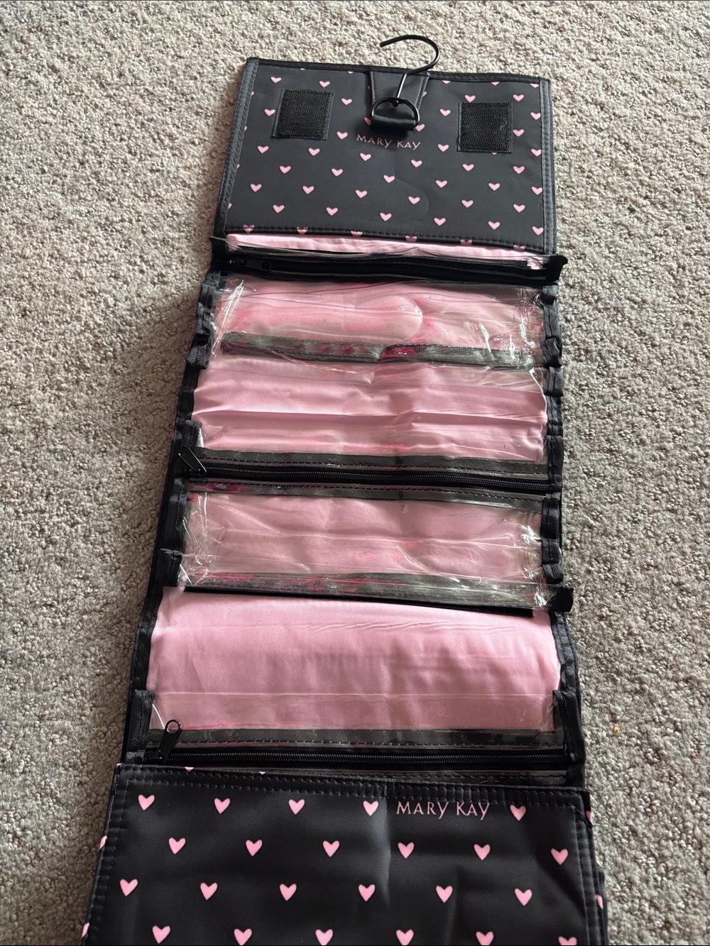 Mary Kay Black & Pink Foldable Hanging Cosmetic Organizer